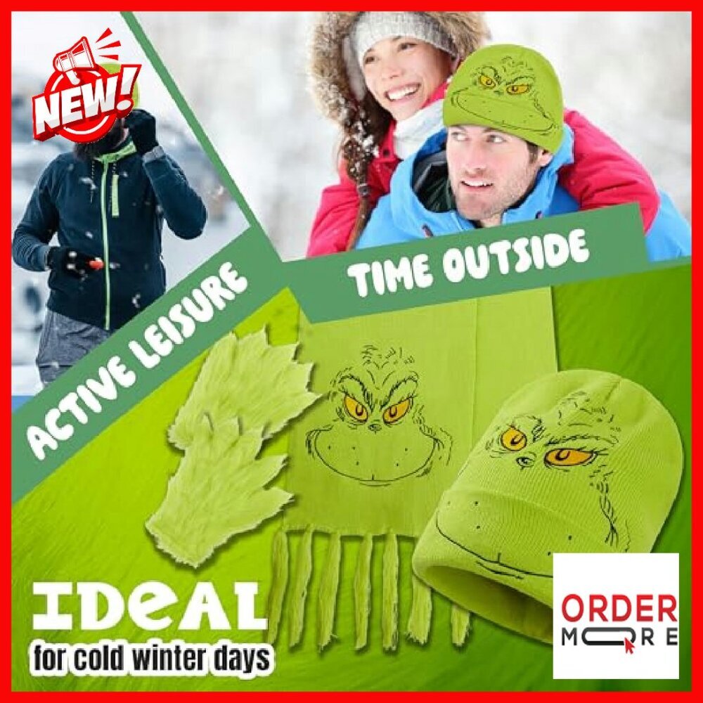 Winter Fleece Hat Scarf Gloves Set, Cozy 3-Piece Holiday Accessories - Picture 5 of 8